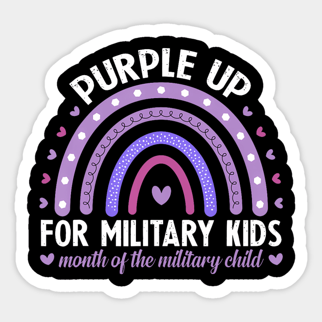 Purple Up For Military Kids Month Of The Military Child Sticker by lowkeya